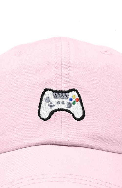 Dalix Game Controller Embroidered Hat In Washed Pink