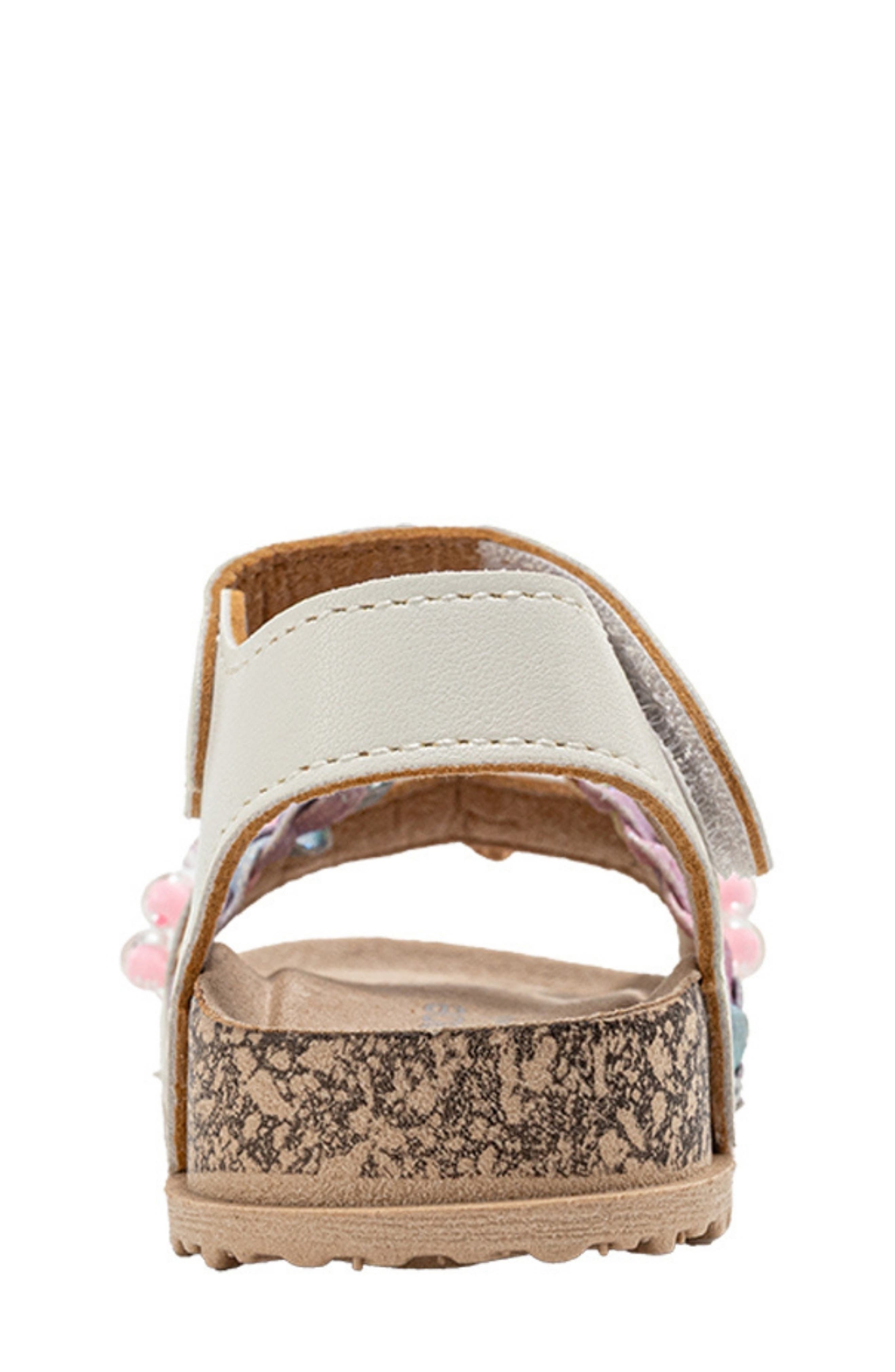 bebe Berry Beaded & Braided Sandal, Alternate, color, White Multi