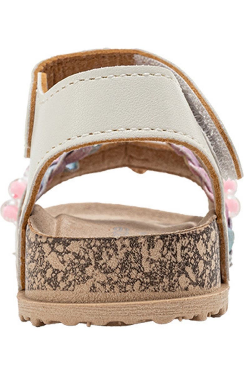 bebe Berry Beaded & Braided Sandal, Alternate, color, White Multi