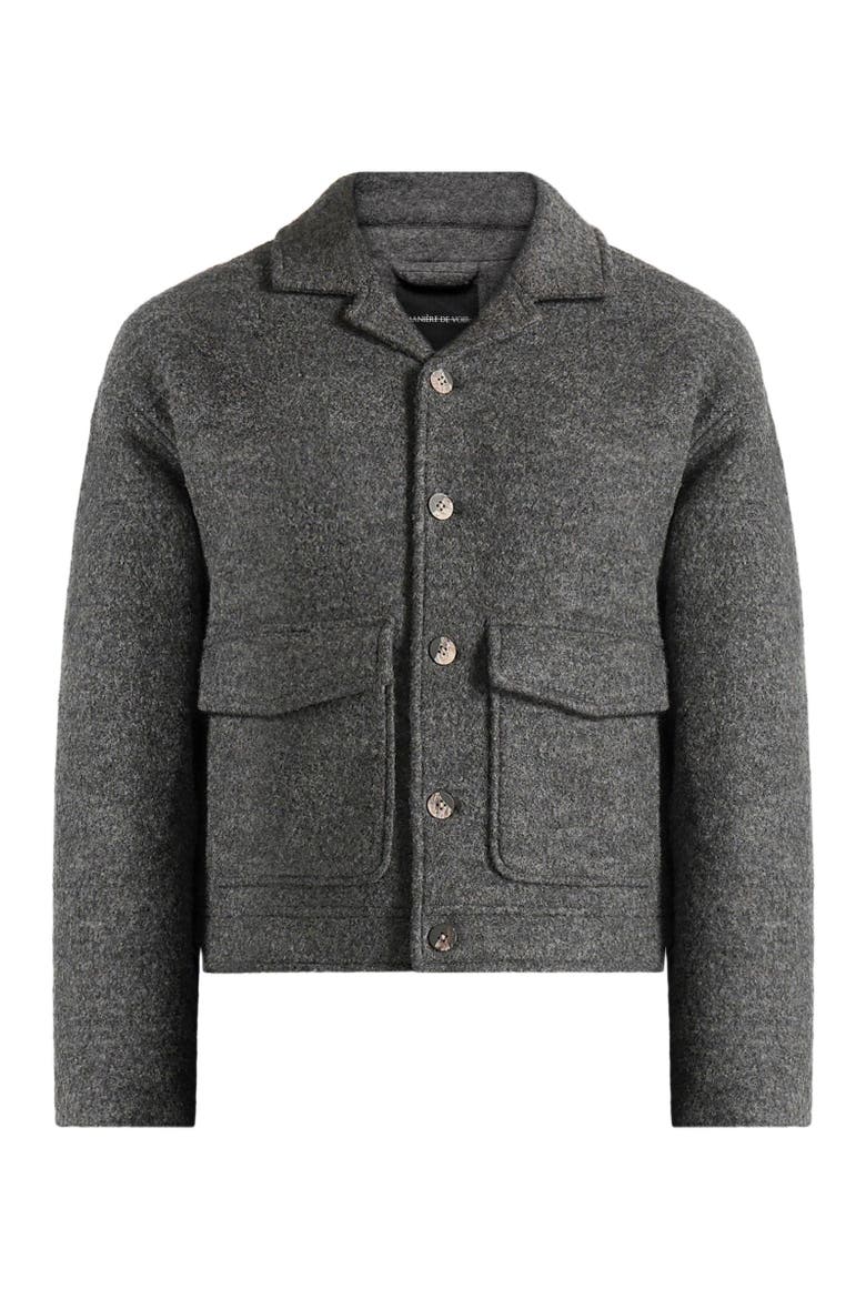 Aurel Wool Jacket With Revere Collar, Alternate, color, Grey