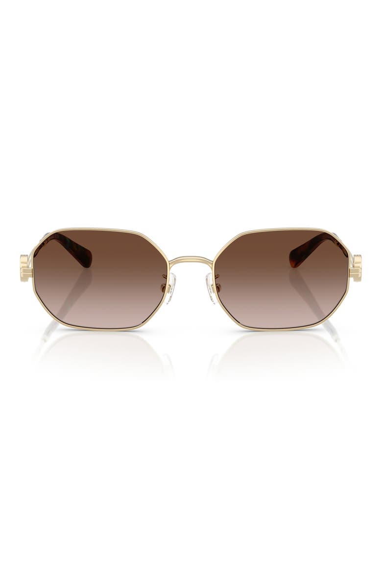 55mm Irregular Sunglasses, Main, color, LIGHT GOLD / BROWN GRADIENT