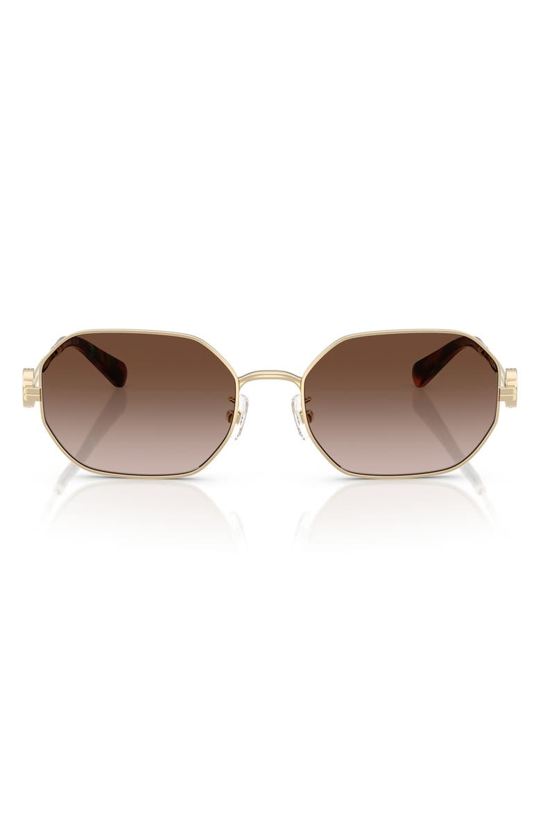 Tory Burch 55mm Irregular Sunglasses, Main, color, Light Gold / Brown Gradient