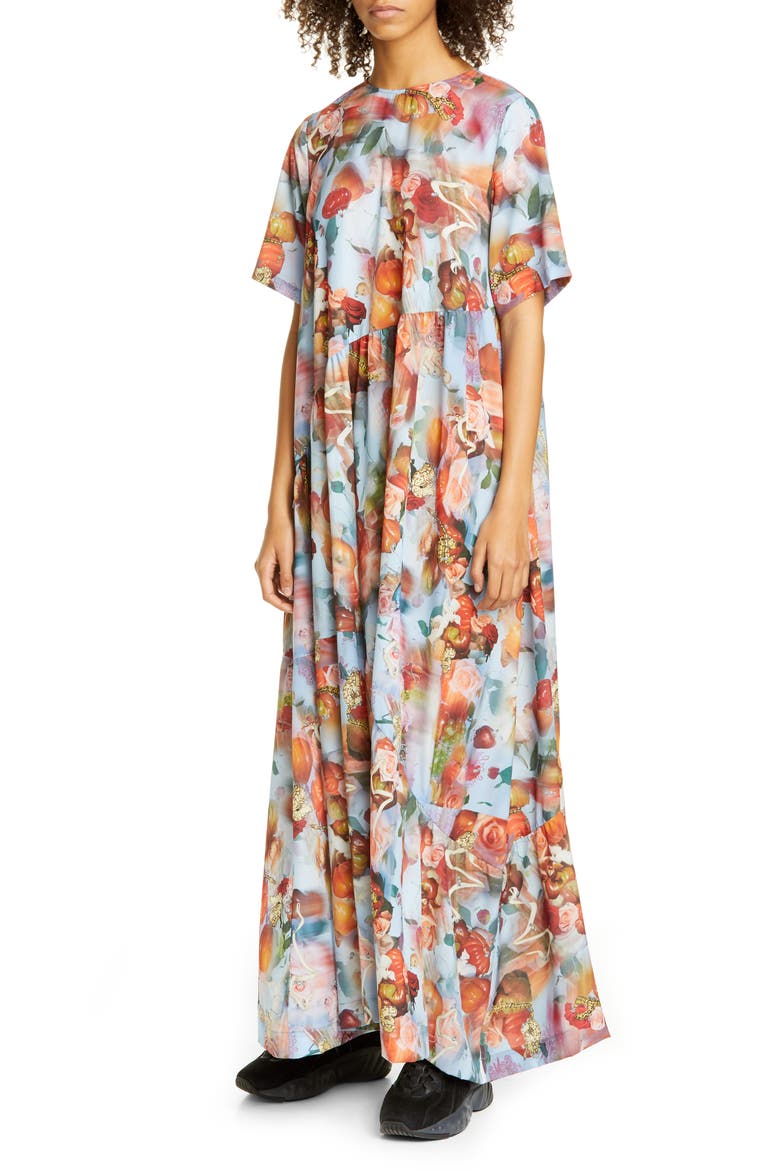 Ritual Tomato Print Maxi Dress, Main, color, SISTINE TOMATO SILK