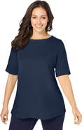 Jessica London Stretch Cotton Cuff Tee