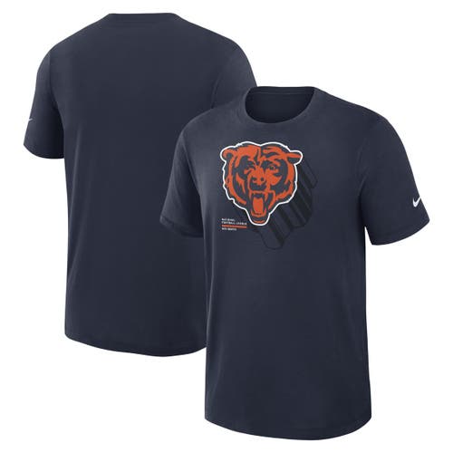 Nike Navy Chicago Bears Left End Run Slub Performance T-shirt In Blue