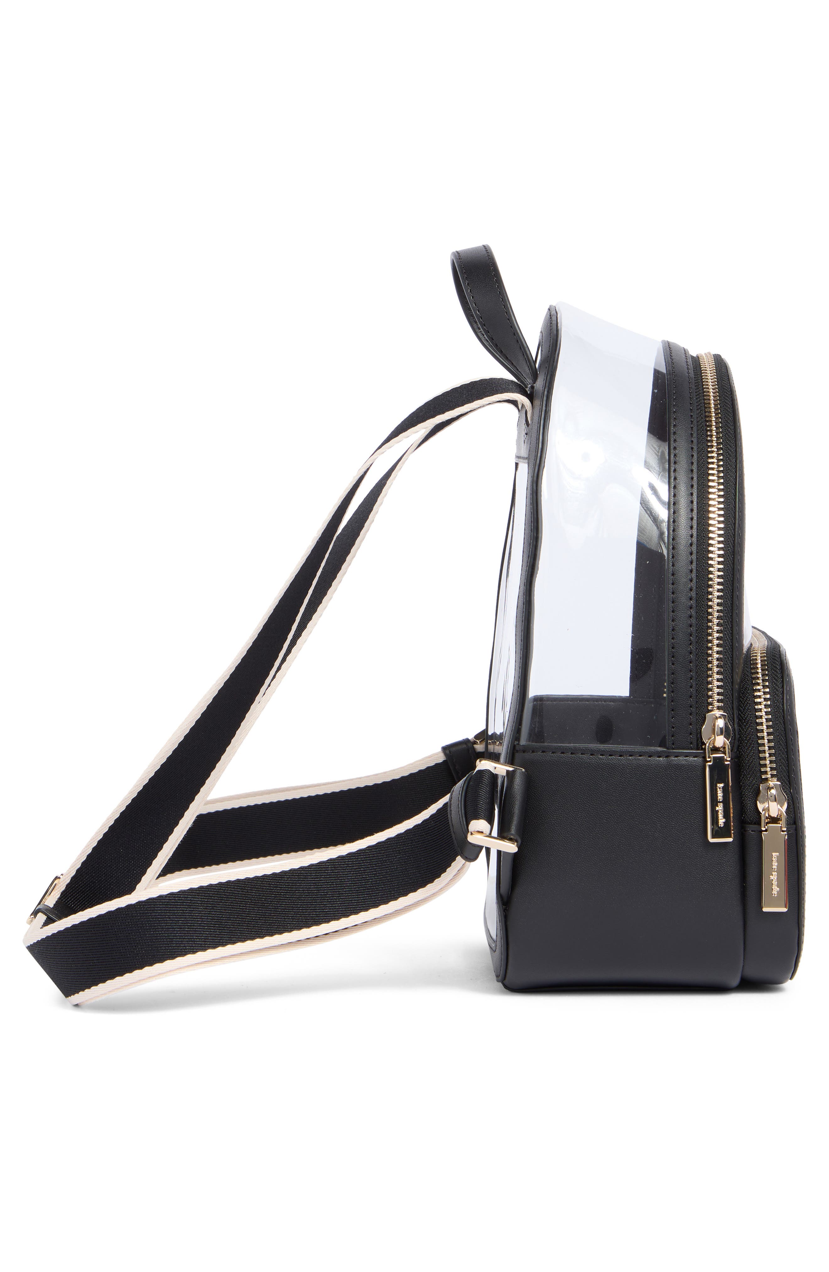 Kate Spade New York clare clear backpack with raining dot pouch, Alternate, color, 