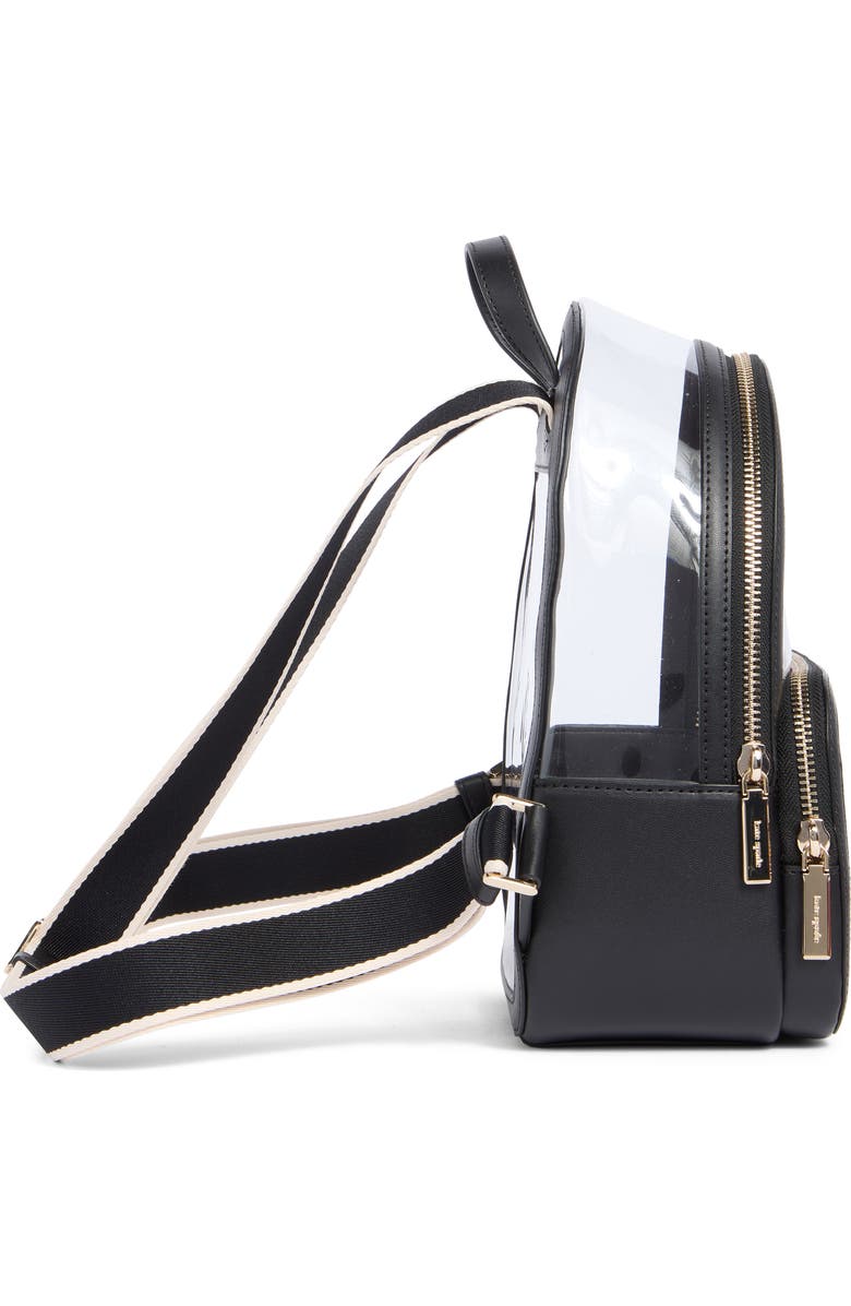 Kate Spade New York clare clear backpack with raining dot pouch, Alternate, color, Black Multi
