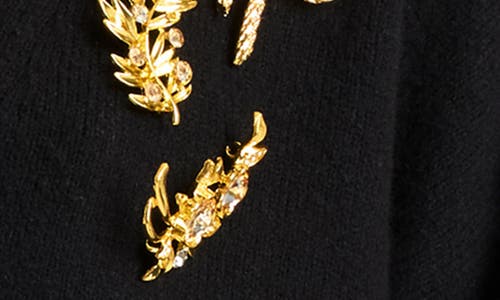 Cinq À Sept Atlas Brooch Detail Layered Look Cardigan In Black