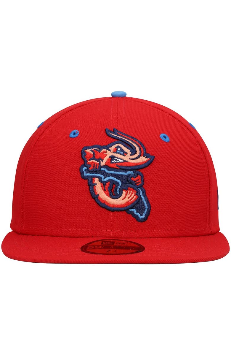 New Era Men's New Era Red Jacksonville Jumbo Shrimp Authentic Collection Team Alternate 59FIFTY Fitted Hat, Alternate, color, 