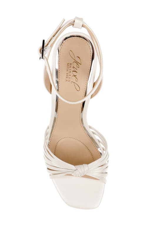 Jewel Badgley Mischka Nariah Ankle Strap Sandal In White Matte