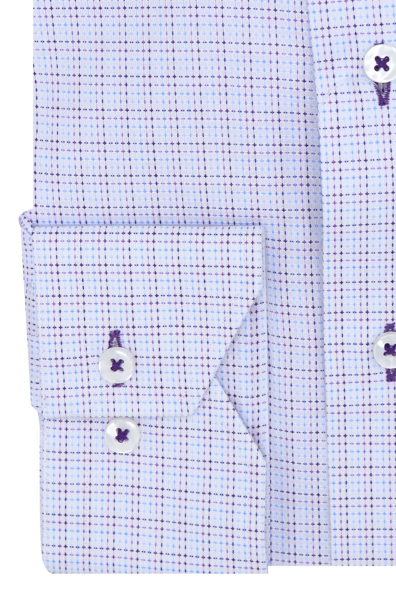 Lorenzo Uomo Trim Fit Textured Mini Grid Dress Shirt, Alternate, color,