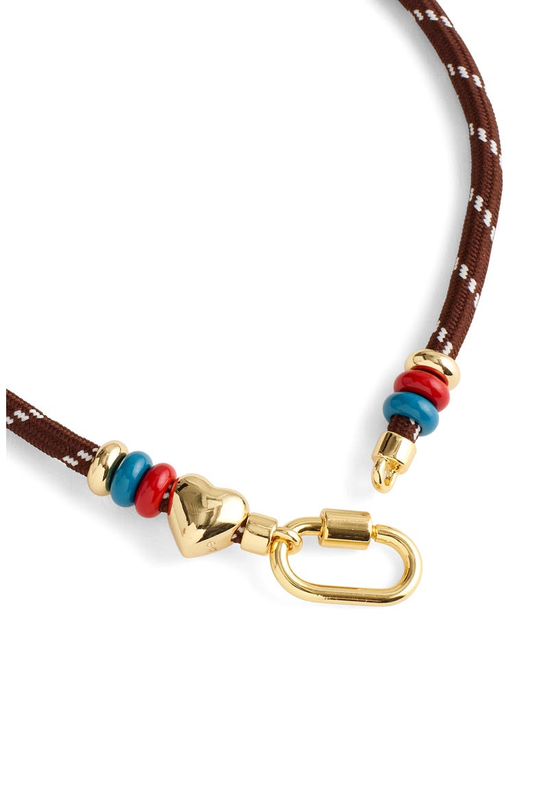 Heart Carabiner Hiker Cord Necklace, Alternate, color, SMOKED CLARET