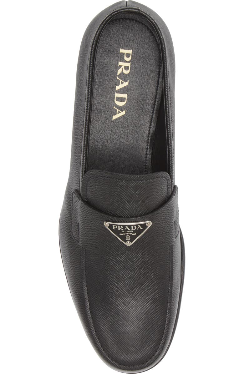Prada Saffiano Leather Loafer, Alternate, color, Nero
