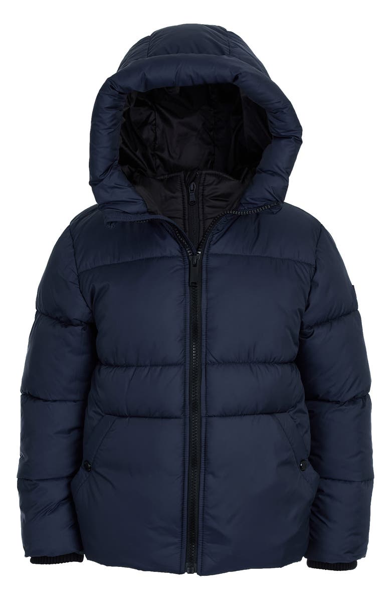 Michael Kors Kids' Quilted Removable Bib Parka, Main, color, Midnight