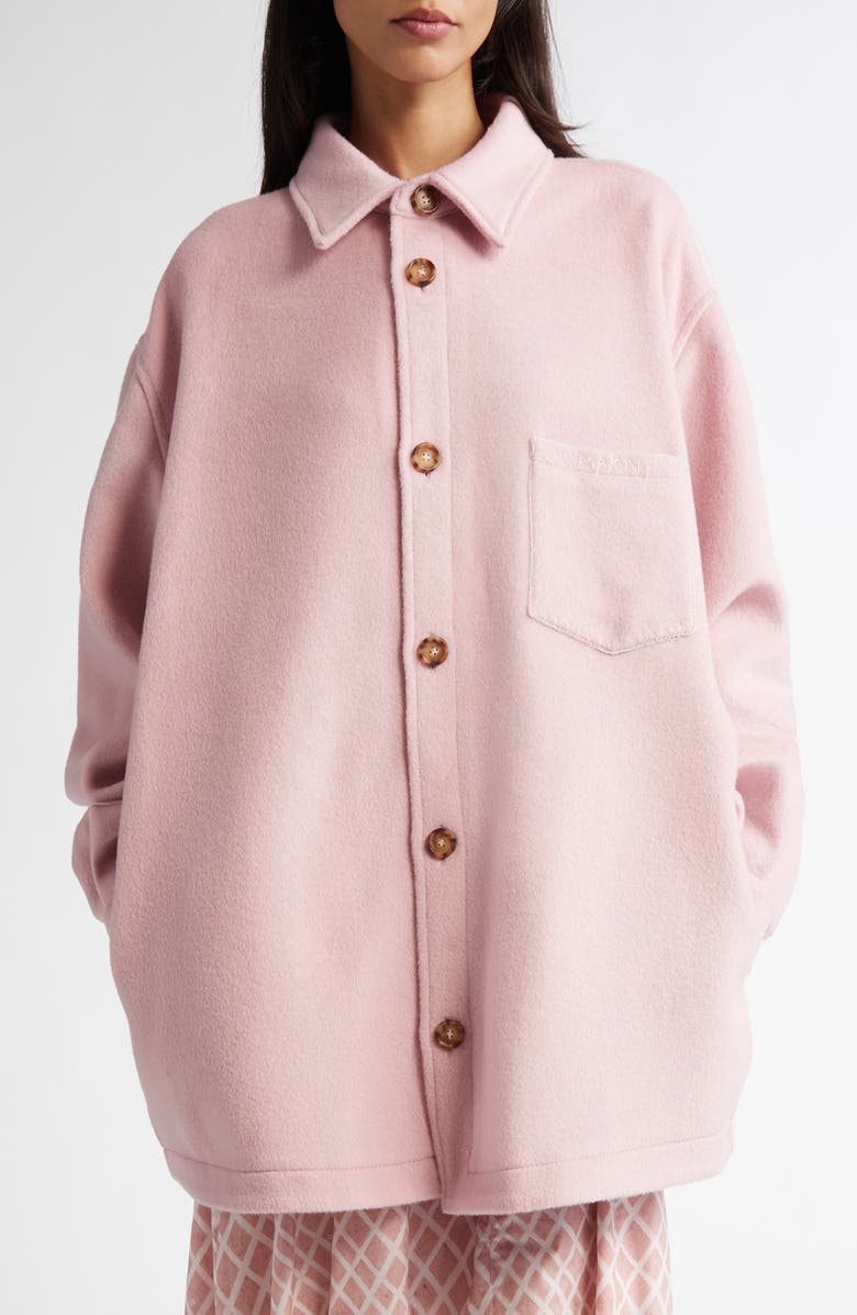 Marni Virgin Wool & Mohair Felt Shirt Jacket, Main, color,