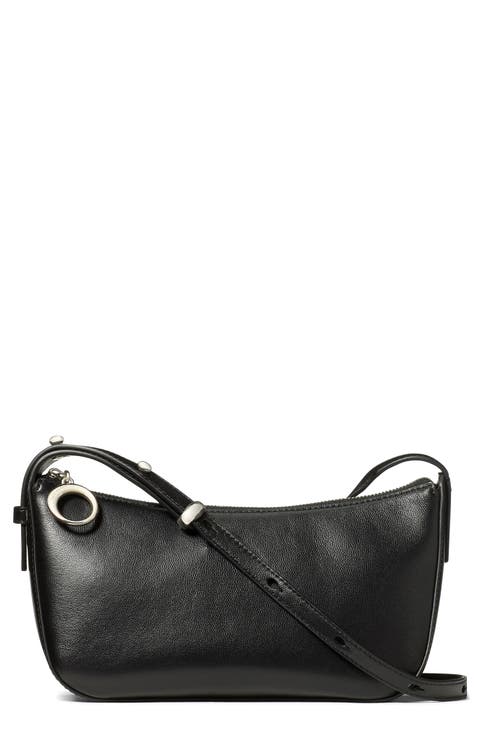halo fine grain leather crossbody bag