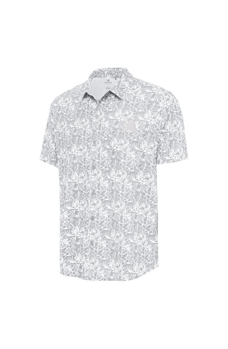 ANTIGUA Men's Antigua Gray Arizona Diamondbacks Resort Button-Up Shirt, Alternate, color, Gray
