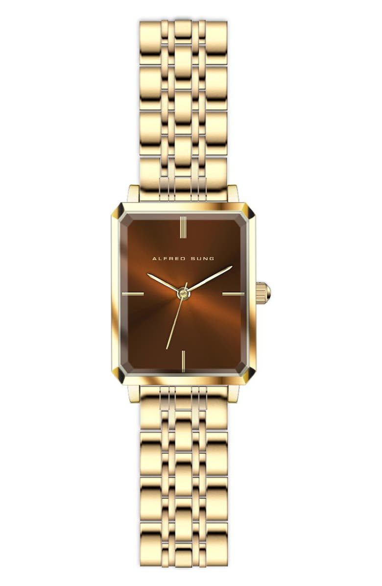 Alfred Sung Octavia Octagon Stainless Steel Bracelet Watch, 19.5mm x 24mm, Main, color, 