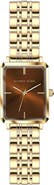 Alfred Sung Octavia Octagon Stainless Steel Bracelet Watch, 19.5mm x 24mm