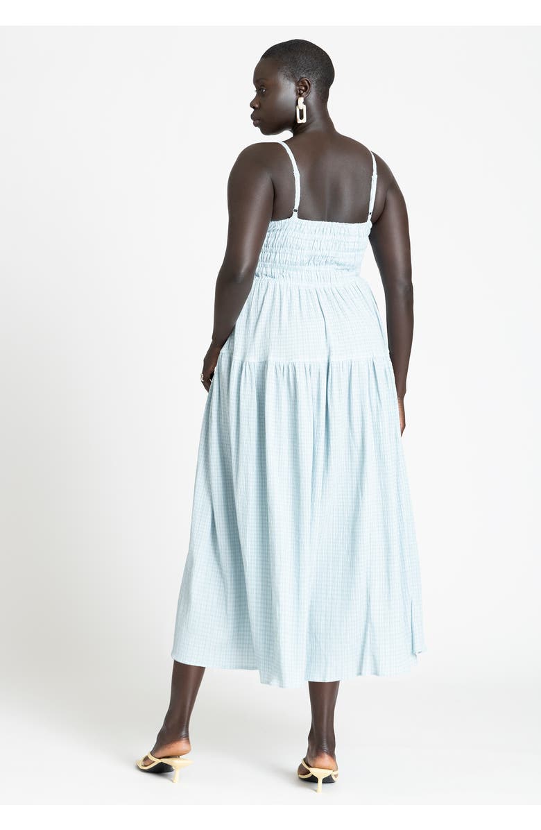 ELOQUII Smocked Tiered Maxi Dress, Alternate, color, 