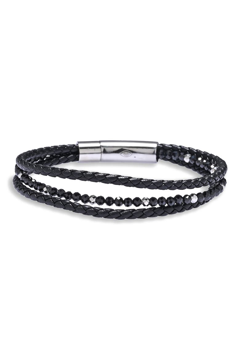 Alonso Layered Beaded Bracelet, Main, color, BLACK