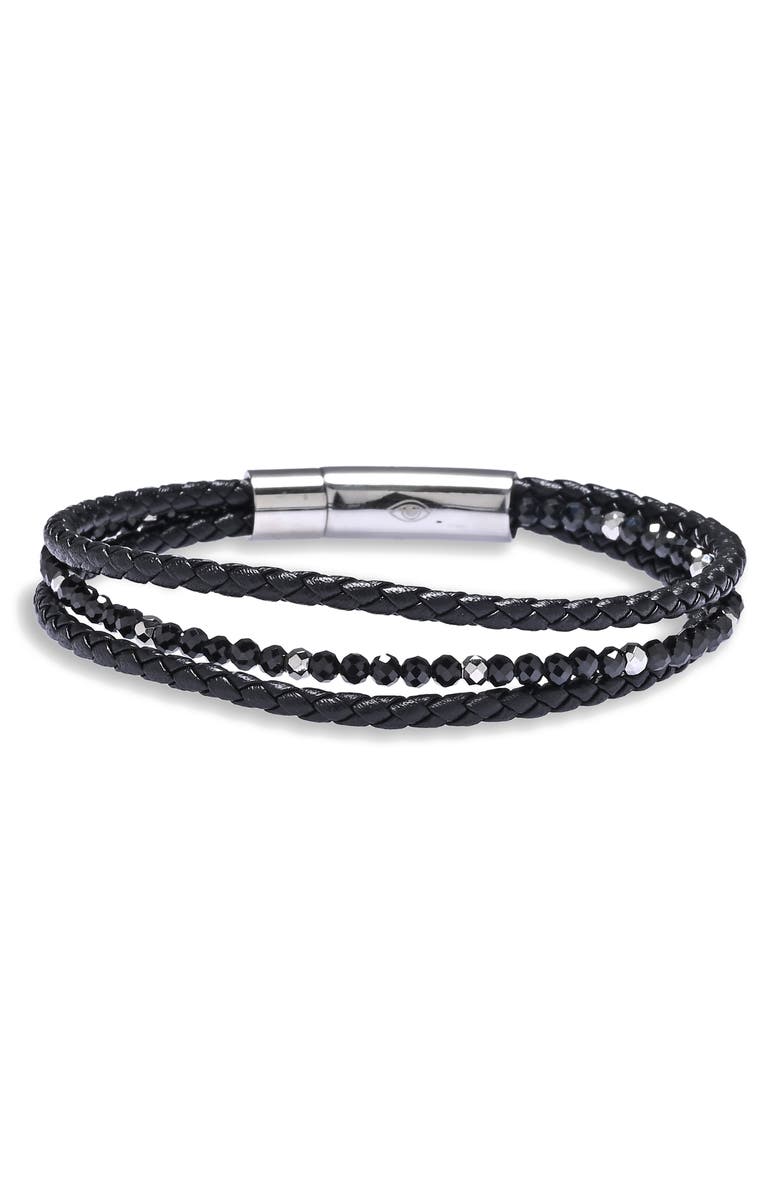 EYE CANDY LOS ANGELES Alonso Layered Beaded Bracelet, Main, color, Black