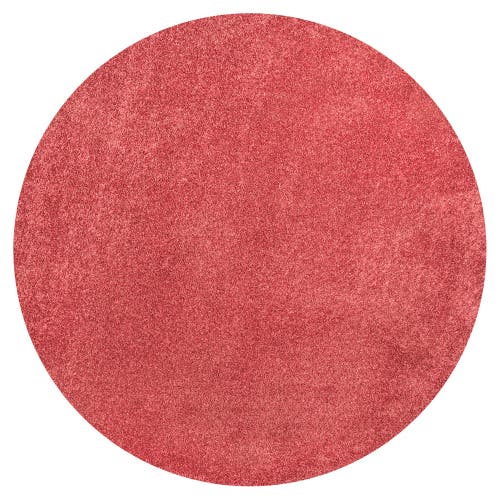 Jonathan Y Haze Solid Low-pile Round Area Rug In Crimson/red