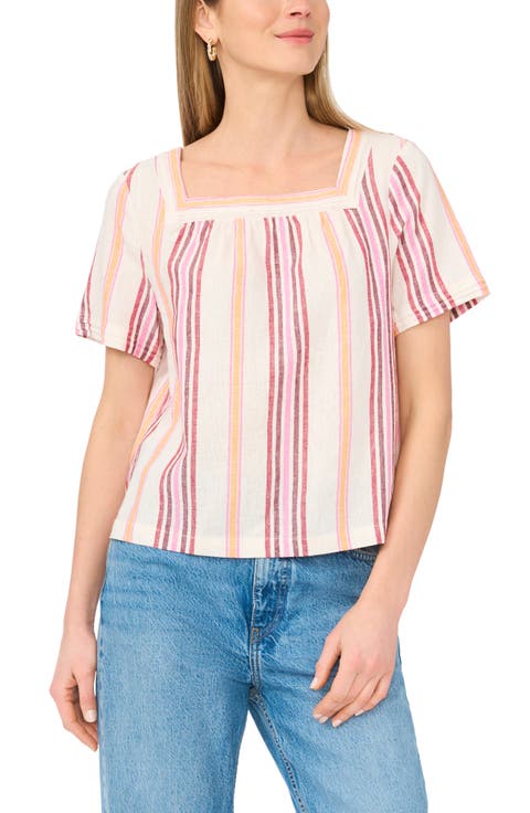 Stripe Square Neck Top