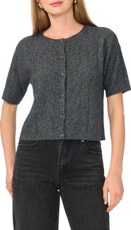 1.STATE Short Sleeve Cable Cardigan