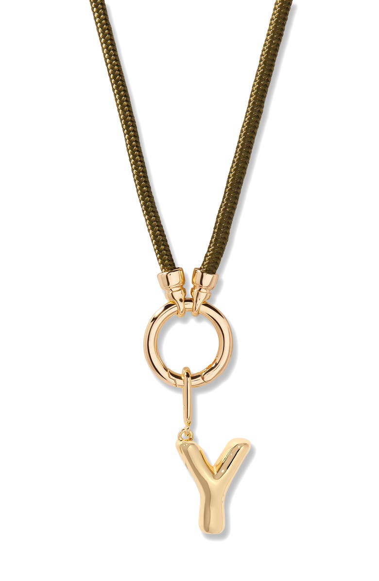 Brook and York Kai Initial Charm Necklace, Main, color, Gold/ Olv Y