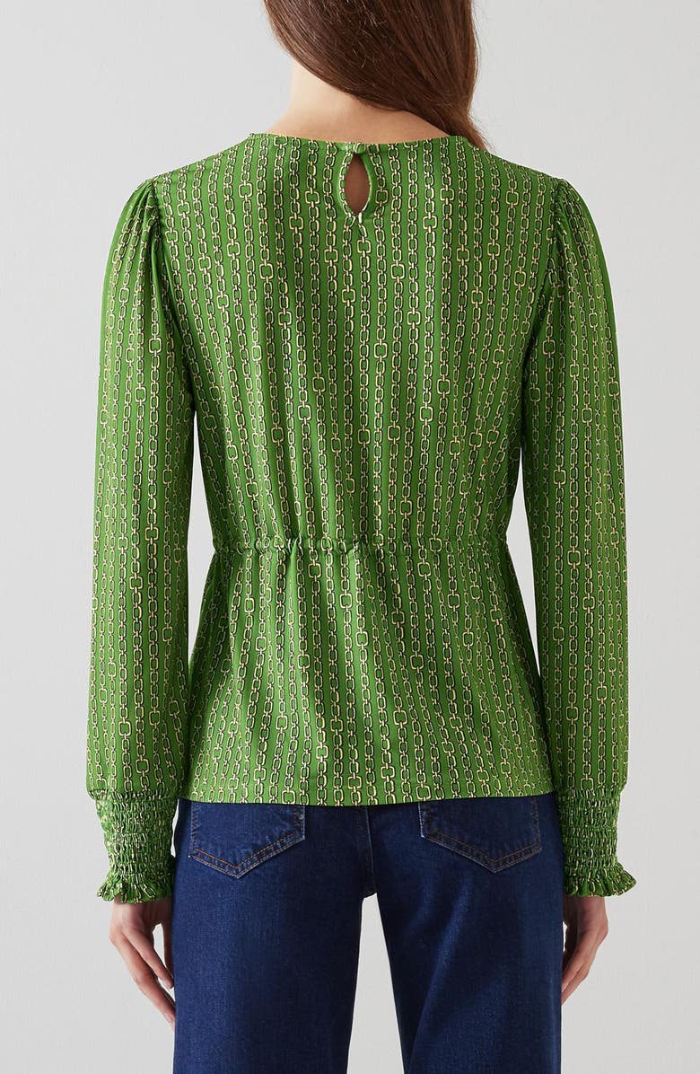 LK Bennett Ellie Chain Print Jersey Top, Alternate, color,