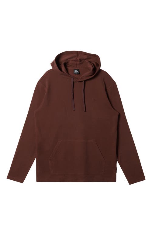 Quiksilver Drills Therma Hooded Long Sleeve T-shirt In Brown Stone