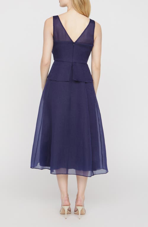 Js Collections Hedi Organza A-line Cocktail Dress In Blue