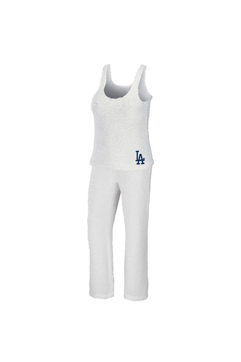 Women's WEAR by Erin Andrews Cream Los Angeles Dodgers Plus Size Cozy Scoop Neck Tank Top & Pants Set, Main, color, Cream