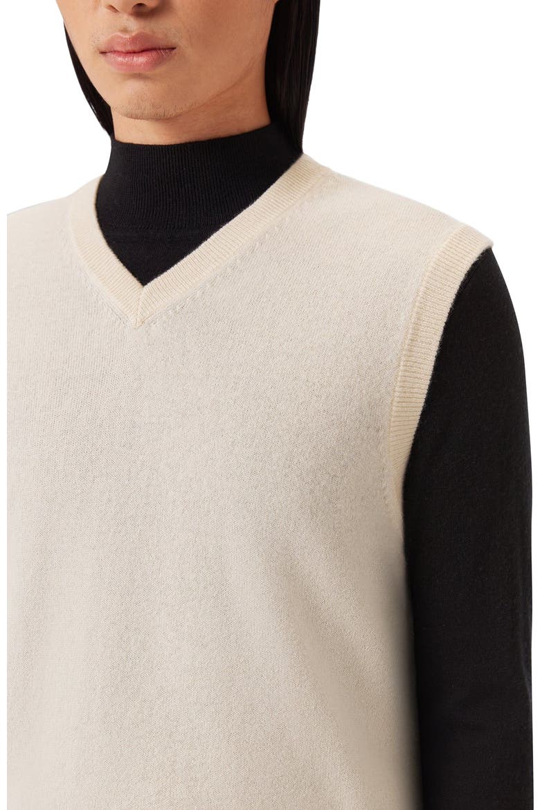 Essential V-Neck Cashmere Vest, Alternate, color, off white