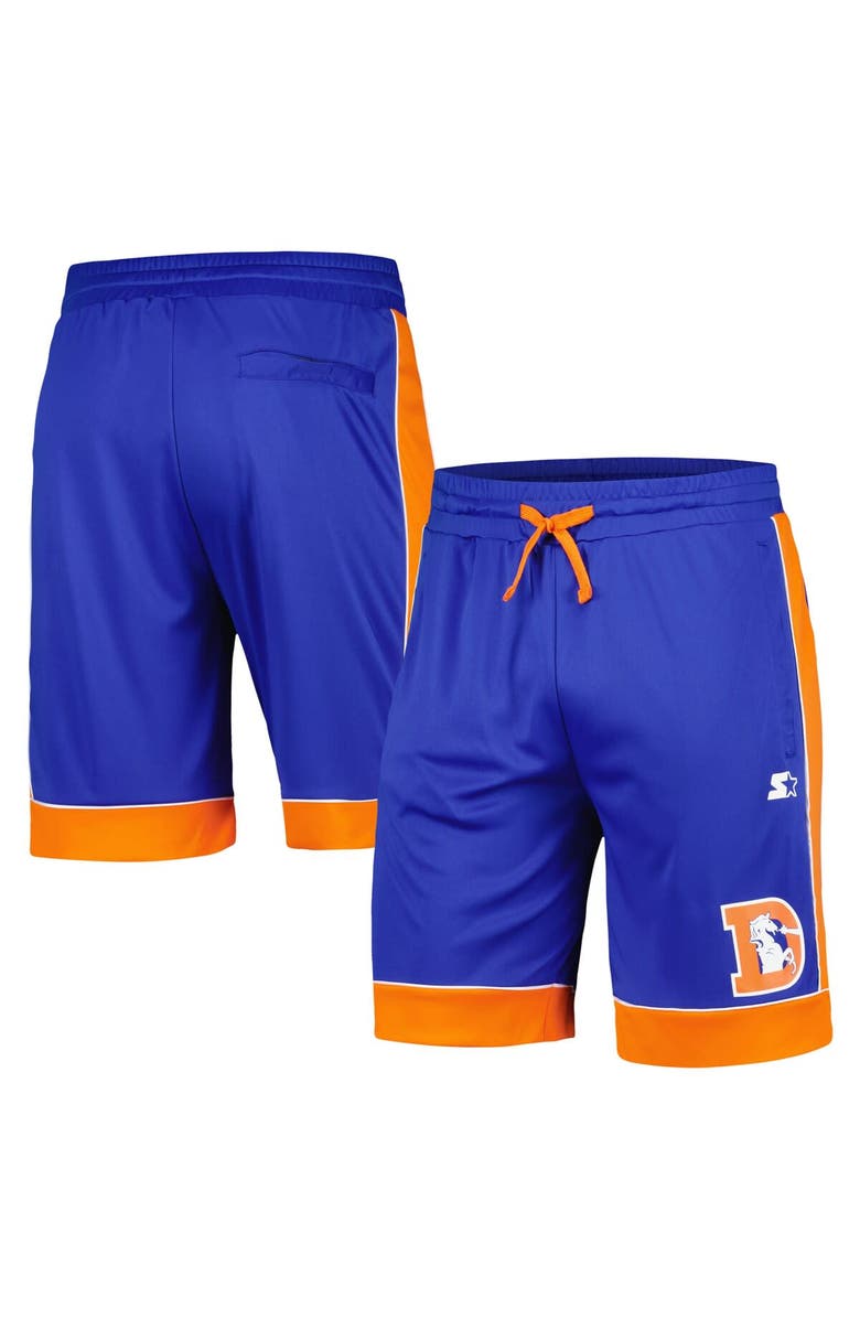 STARTER Men's Starter Royal/Orange Denver Broncos Vintage Fan Favorite Shorts, Main, color,