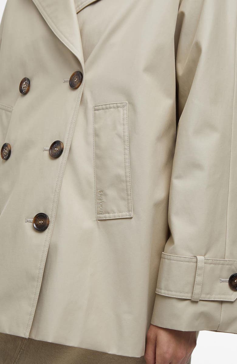 Barbour Maisy Showerproof Double Breasted Jacket, Alternate, color, Light Sand Safari Ta
