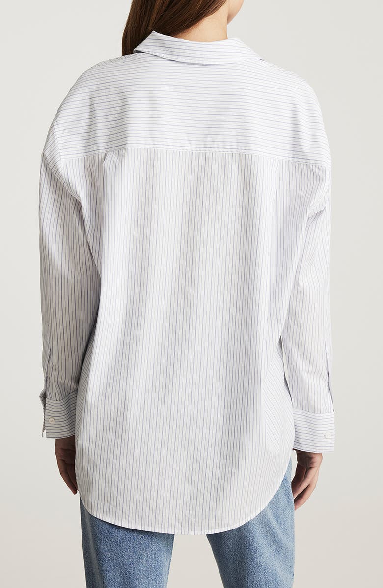 Mavi Jeans Stripe Oversize Cotton Button-Up Shirt, Alternate, color, 