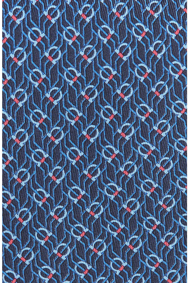 Tetris Gancini Silk Tie, Alternate, color, NAVY