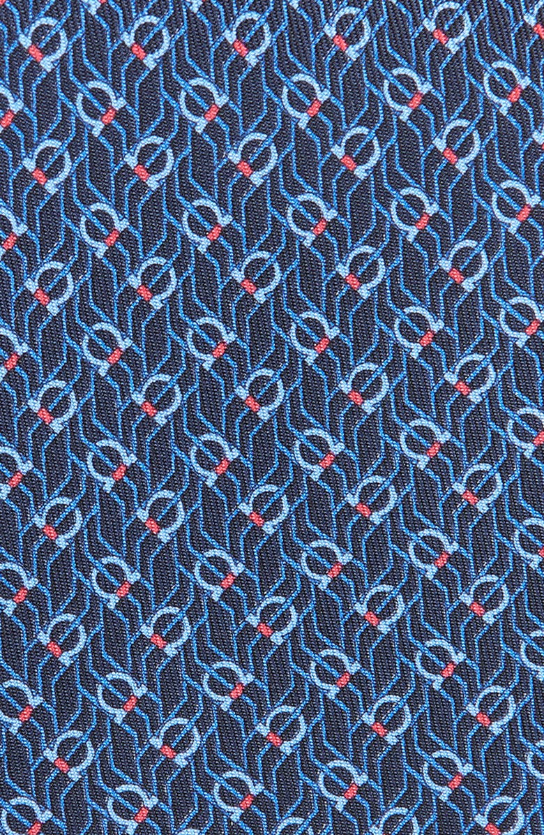 FERRAGAMO Tetris Gancini Silk Tie, Alternate, color, Navy