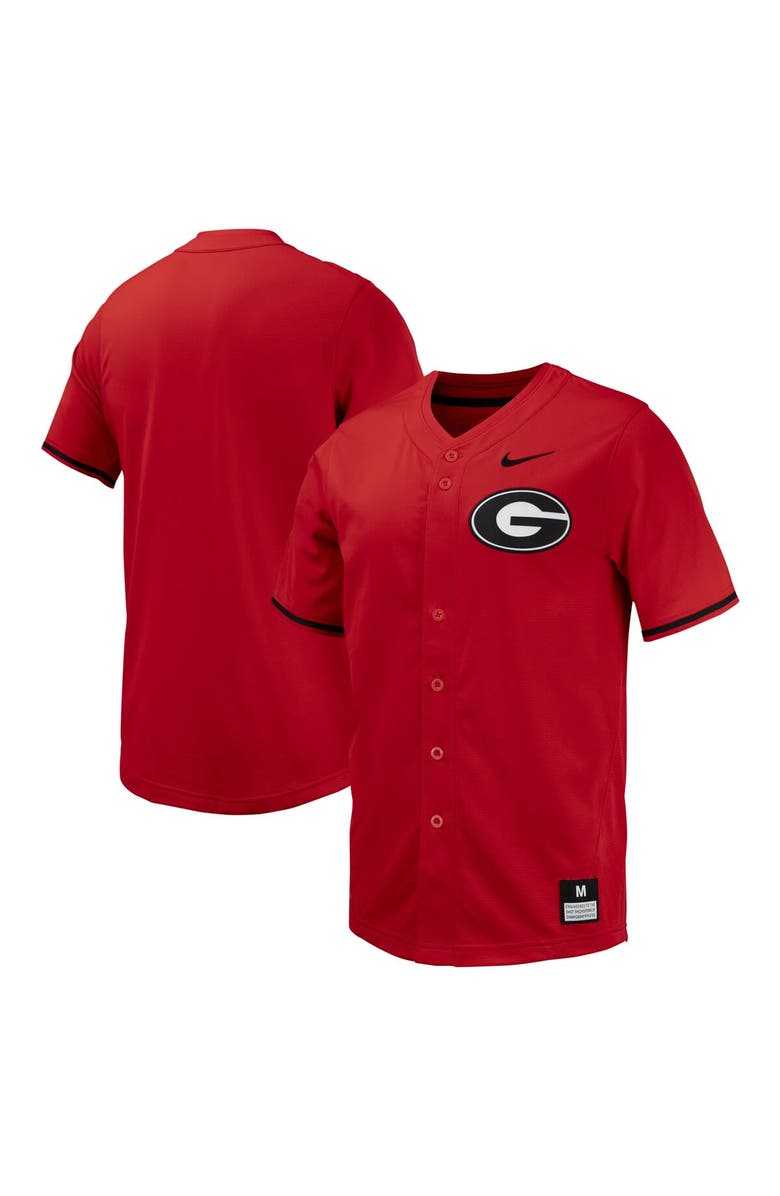 Nike Men's Nike Red Georgia Bulldogs Replica Full-Button Baseball Jersey, Alternate, color, Red