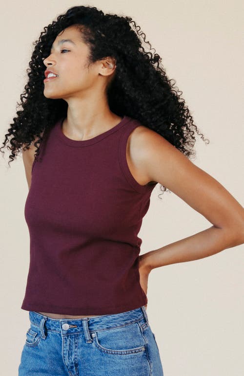 Poplinen Charlie Ribbed Tank In Red