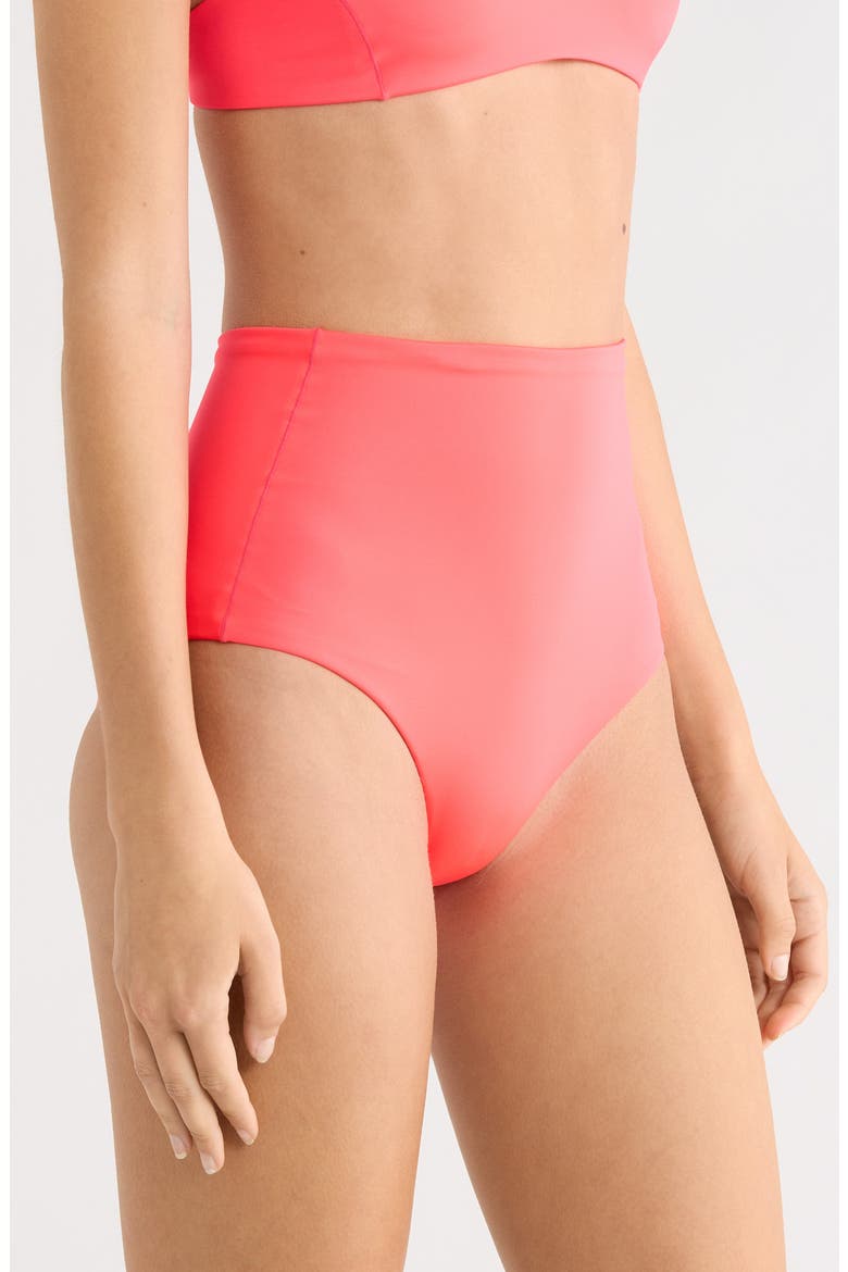 Hi Tide High Waist Bikini Bottoms, Alternate, color, RESCUE NEON RED