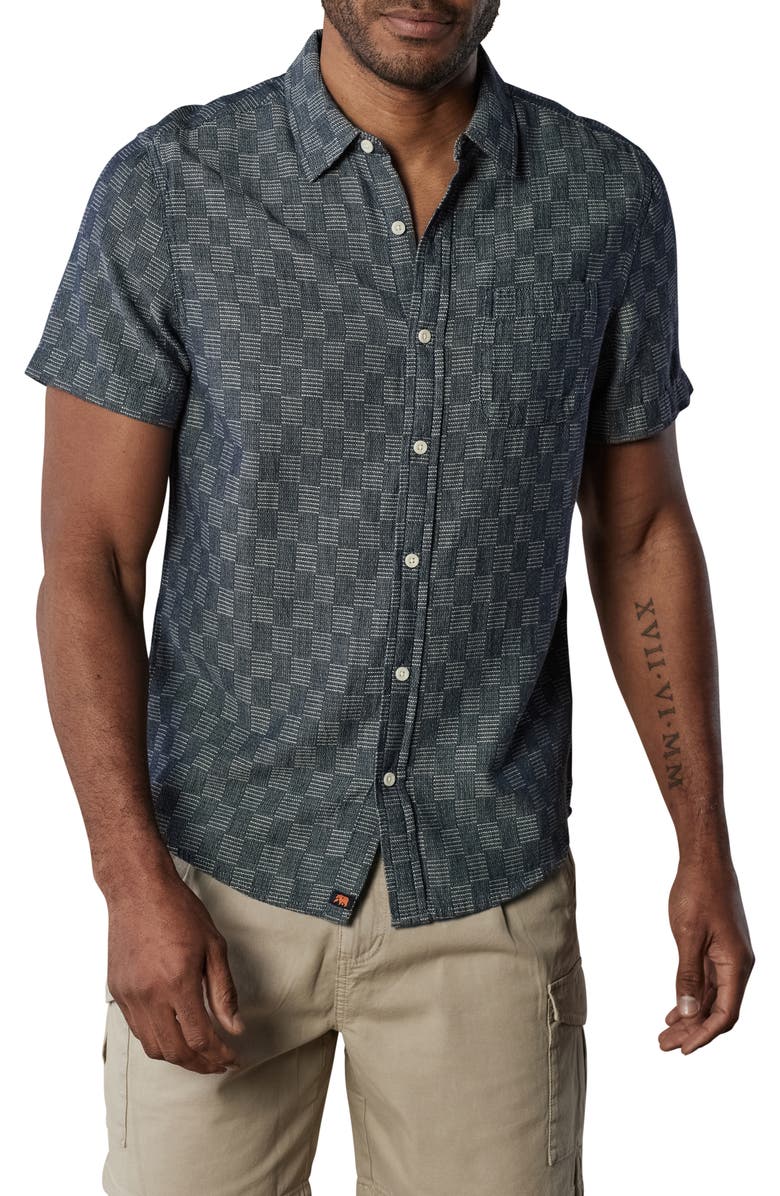 The Normal Brand Freshwater Short Sleeve Button-Up Shirt, Main, color, Summer Check
