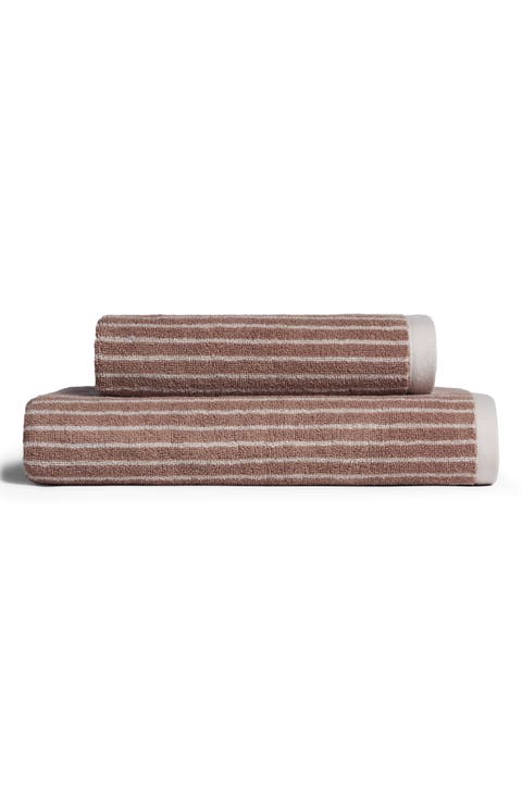 Pinstripe Organic Cotton Bath Towel