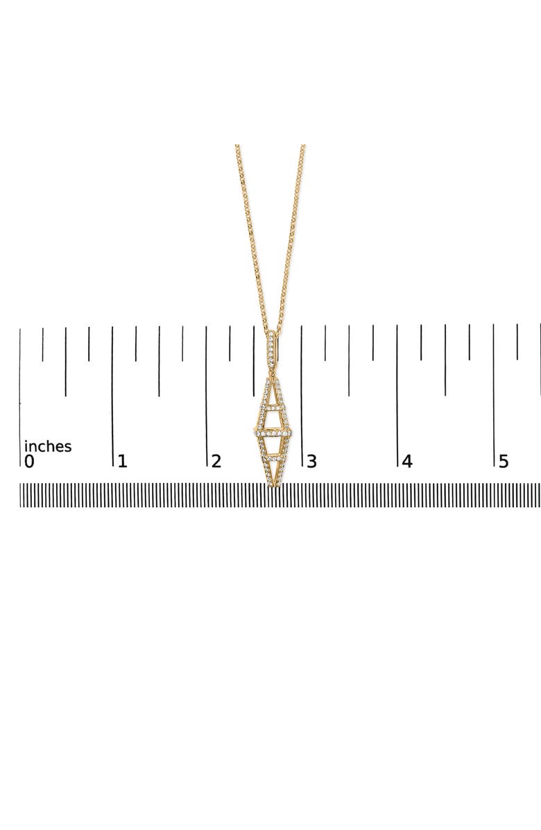 Haus of Brilliance 14K Yellow Gold 1.0 Cttw Diamond Studded Geometric Double Pyramid Pendant Necklace, Alternate, color, Yellow