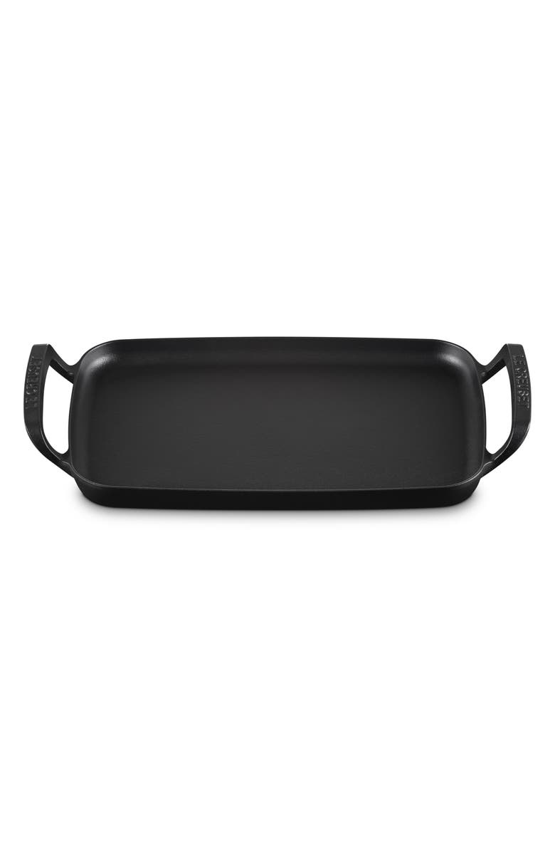 Le Creuset Alpine Outdoor Rectangular Griddle, Main, color, Matte Black