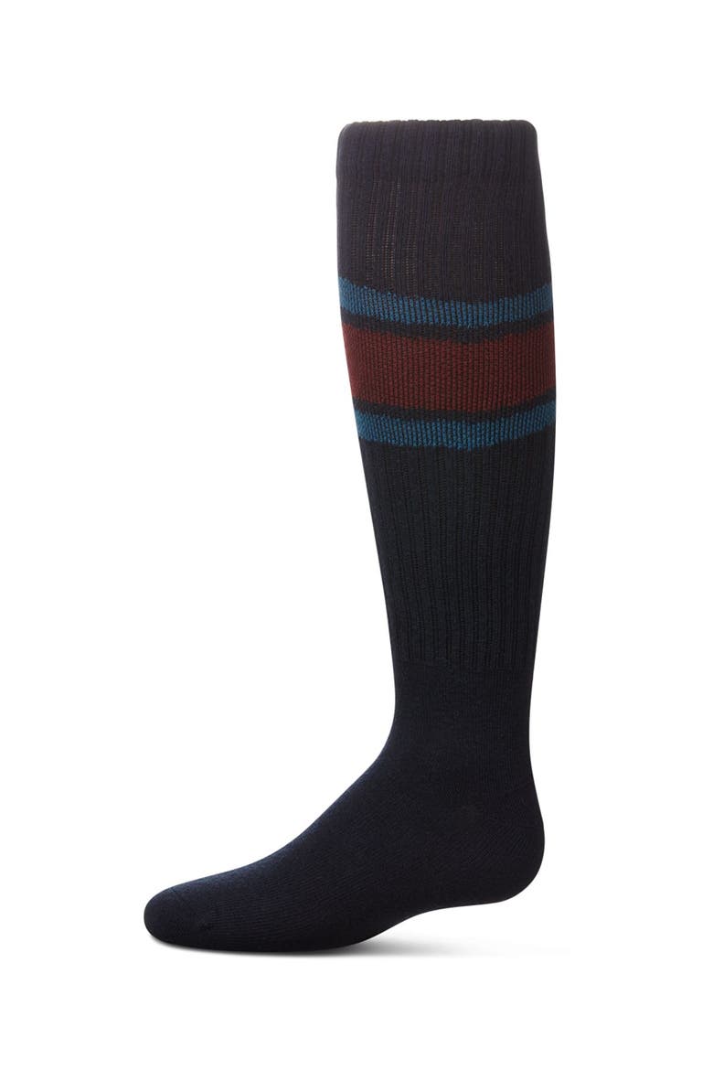 Chevron V Knee High Socks, Main, color, Navy