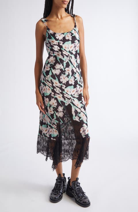 Cypress Painted Daisy Lace Trim Slipdress