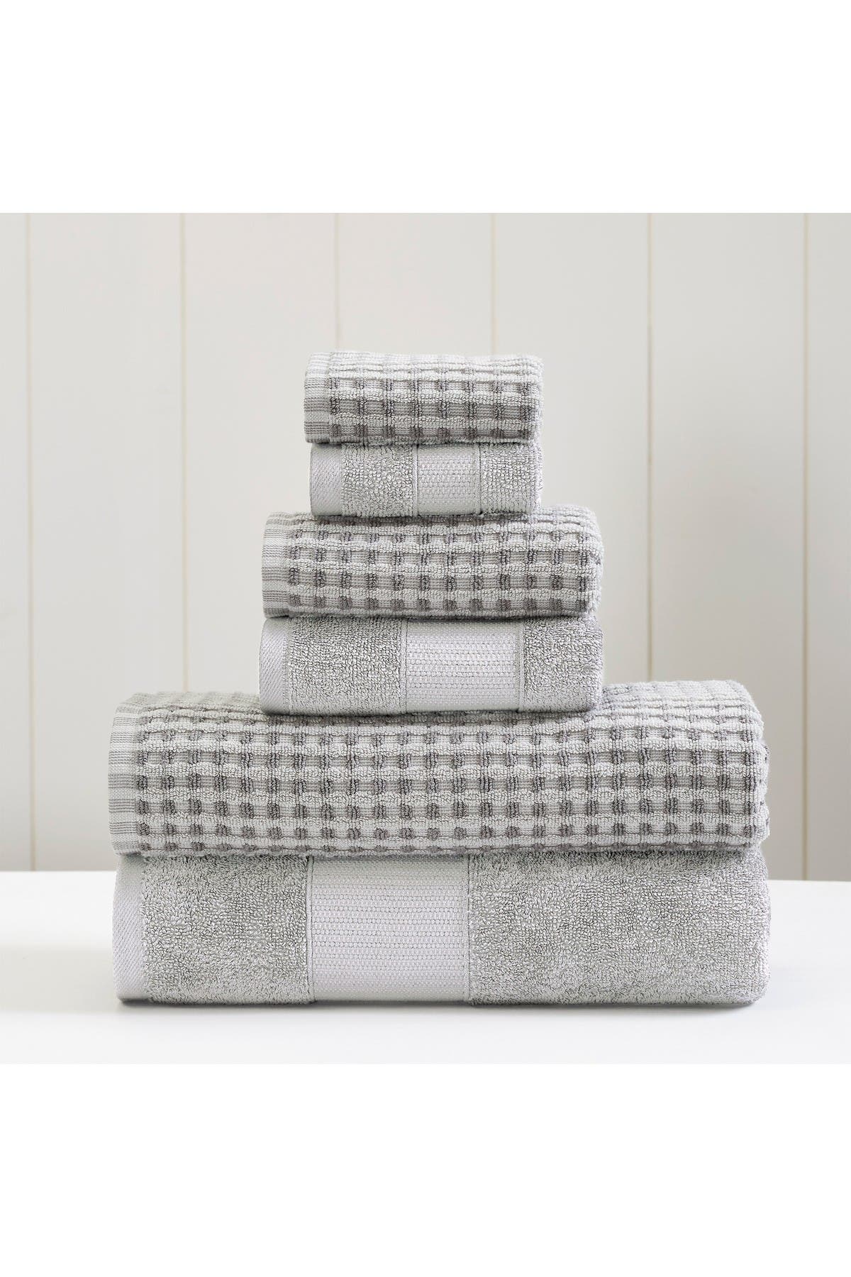 Modern Threads Luxury Spa Cobblestone Quick Dry 6-Piece Towel Set - White